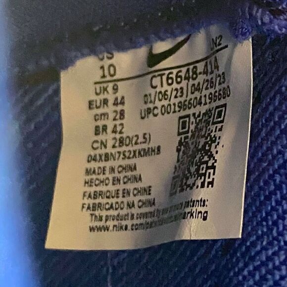 Nike Alpha Menace Elite 3 Game Royal/White Football Cleats CT6648-414 Mens 10 - Picture 11 of 11